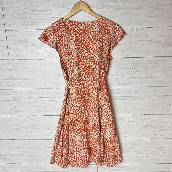 We the Free Mini Dress Womens Size S/P Orange French Quarter Leopard Wrap Girly - Picture 6 of 15